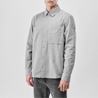 риза,облекла,на,разпродажба,мъжки,ризи,belstaff,men's,foundry,short,sleeve,plain,shirt,chrome,grey