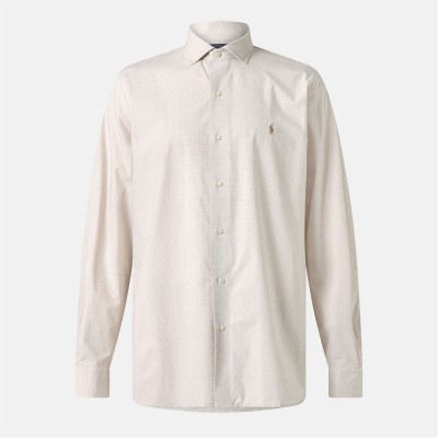 облекла,на,разпродажба,мъжки,ризи,polo,ralph,lauren,men's,poplin,check,long,sleeve,patterned,shirt,coastal,beige