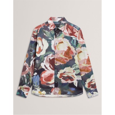 облекла,на,разпродажба,мъжки,ризи,ted,baker,ted,baker,ls,regular,fit,large,painted,floral,shirt,multicol