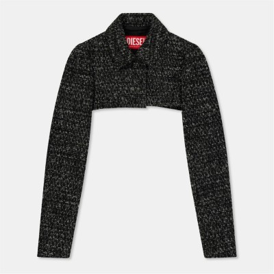 сако,дамски,якета,и,палта,diesel,women's,g,anne,bouclv©,tweed,long,sleeve,ultra,cropped,blazer,9xxa