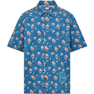 риза,с,къс,ръкав,облекла,на,разпродажба,мъжки,ризи,cp,company,sponged,short,sleeve,shirt,ink,blue,848