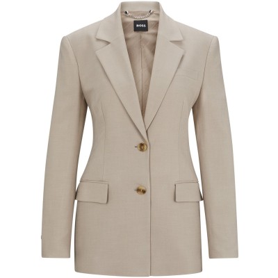 boss,women's,jerela,suit,jacket,open,beige