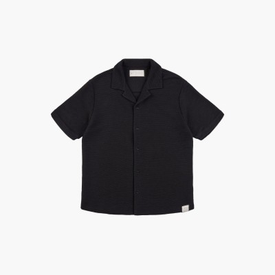 риза,prevu,men,s,ottoman,short,sleeve,plain,shirt,black