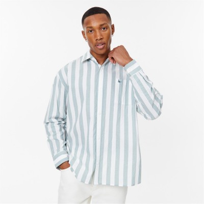 риза,с,дълъг,ръкав,мъжки,ризи,jack,wills,stripe,long,sleeve,shirt,white,green