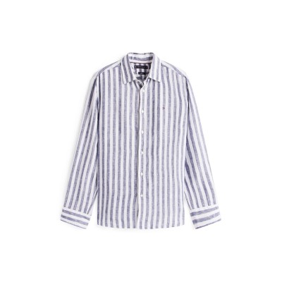 облекла,на,разпродажба,мъжки,ризи,tommy,hilfiger,men's,bengal,stripe,long,sleeve,patterned,shirt,preppy,navy,0a4
