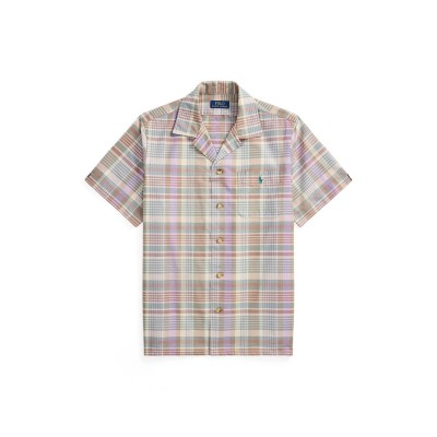 облекла,на,разпродажба,мъжки,ризи,polo,ralph,lauren,men's,plaid,short,sleeve,patterned,shirt,khaki,green