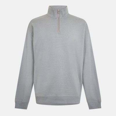мъжки,горнища,с,качулка,hugo,men,s,quarter,zip,fleece,open,grey