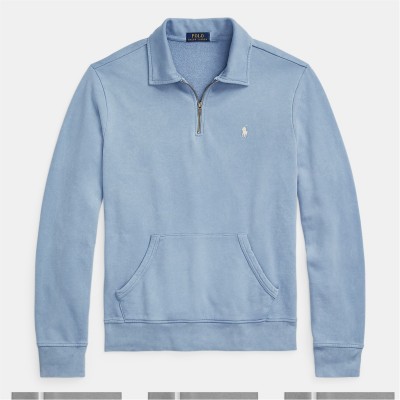 облекла,на,разпродажба,мъжки,ежедневни,облекла,мъжки,горнища,с,качулка,polo,ralph,lauren,quarter,zip,fleece,channel,blue