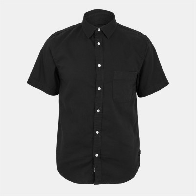 риза,облекла,на,разпродажба,мъжки,ризи,vans,lawson,solid,ss,woven,black,plain,shirt,unisex,adults,black