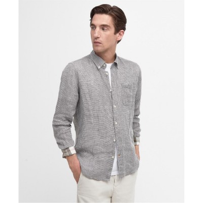 облекла,на,разпродажба,мъжки,ризи,barbour,linton,tailored,linen,shirt,olive,ol51