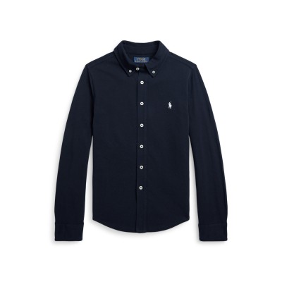 риза,polo,ralph,lauren,kids,mesh,long,sleeve,plain,shirt,aviator,navy