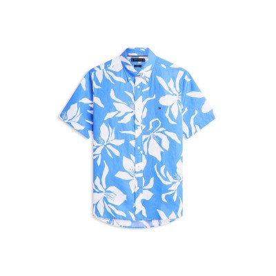 риза,с,къс,ръкав,мъжки,ризи,tommy,hilfiger,men,s,patterned,short,sleeve,shirt,blue,spell,aop