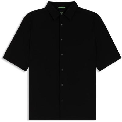 риза,с,къс,ръкав,мъжки,ризи,boss,men's,plain,short,sleeve,shirt,black,001
