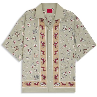 риза,с,дълъг,ръкав,мъжки,ризи,hugo,men's,long,sleeve,patterned,shirt,green,337