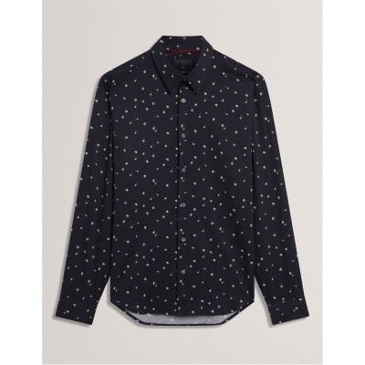 ted,baker,ted,ls,floral,shirt,sn61,navy