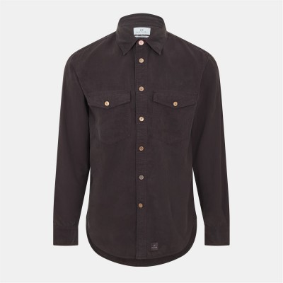 риза,облекла,на,разпродажба,мъжки,ризи,ps,paul,smith,men's,long,sleeve,plain,shirt,black,79