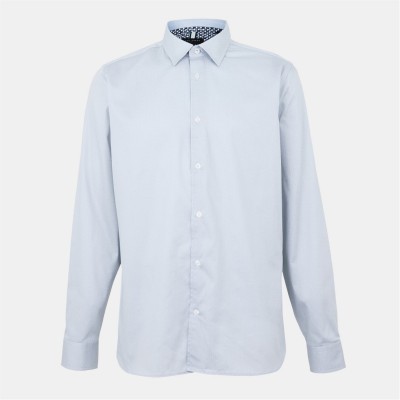 риза,с,дълъг,ръкав,облекла,на,разпродажба,ted,baker,men's,geo,geometric,long,sleeve,shirt,lt,grey