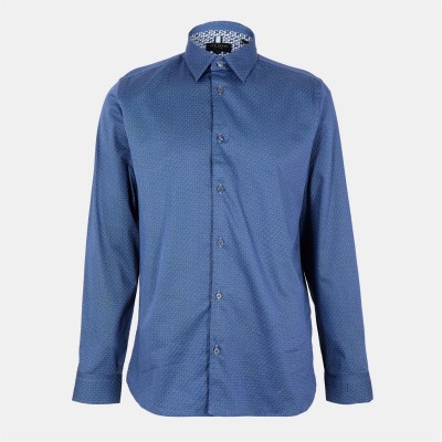 облекла,на,разпродажба,мъжки,ризи,ted,baker,ted,ls,geo,shirt,sn99,dk,blue
