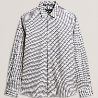риза,с,дълъг,ръкав,ted,baker,men's,ls,slim,geo,long,sleeve,patterned,shirt,grey