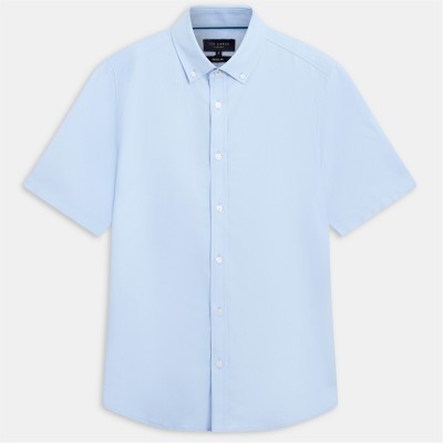 облекла,на,разпродажба,ted,baker,ted,baker,ss,reg,fit,oxford,shirt,lt,blue