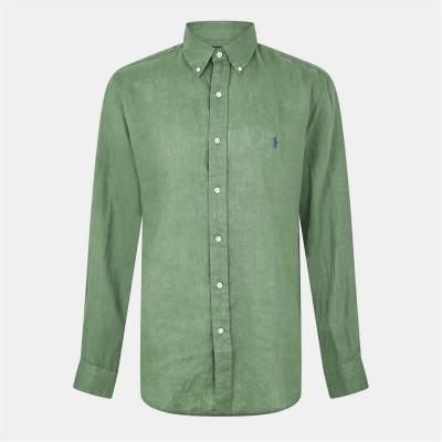 риза,с,дълъг,ръкав,облекла,на,разпродажба,мъжки,ризи,polo,ralph,lauren,linen,long,sleeve,shirt,fatigue,green