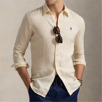 риза,с,дълъг,ръкав,облекла,на,разпродажба,мъжки,ризи,polo,ralph,lauren,linen,long,sleeve,shirt,full,cream