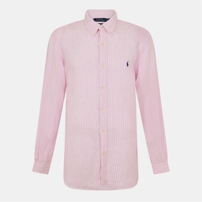 облекла,на,разпродажба,мъжки,ризи,polo,ralph,lauren,striped,shirt,pink,white