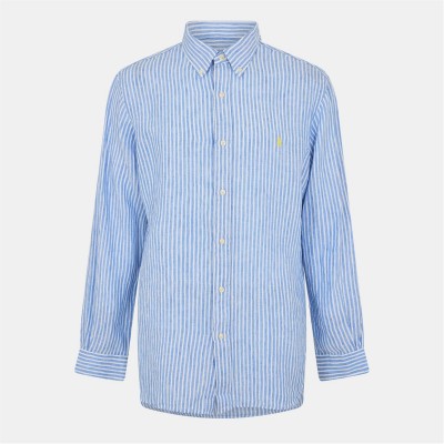 облекла,на,разпродажба,мъжки,ризи,polo,ralph,lauren,striped,shirt,blue,white