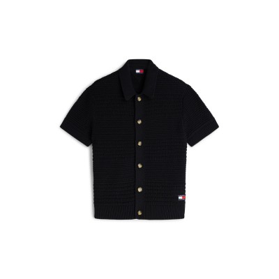 риза,с,къс,ръкав,мъжки,ризи,tommy,jeans,men's,patterned,short,sleeve,shirt,black