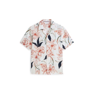 риза,с,къс,ръкав,мъжки,ризи,tommy,hilfiger,men,s,patterned,short,sleeve,shirt,ivory,petal,aop