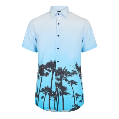 облекла,на,разпродажба,criminal,damage,criminaldamage,palm,tree,shirt,mens,blue,multi