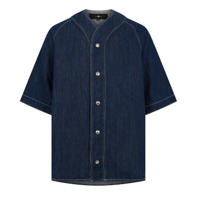 бейзболна,фланелка,облекла,на,разпродажба,мъжки,ризи,7,for,all,mankind,7fam,baseball,shirt,sn62,nocturnal