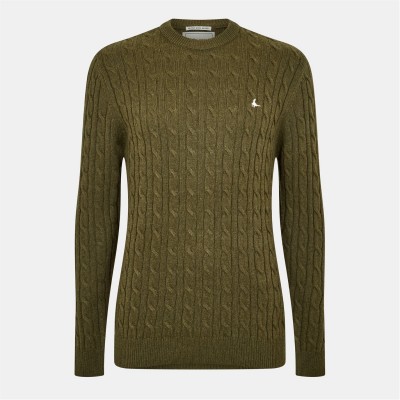 пуловер,мъжки,пуловери,jack,wills,marlow,merino,wool,blend,cable,knitted,jumper,men,olive