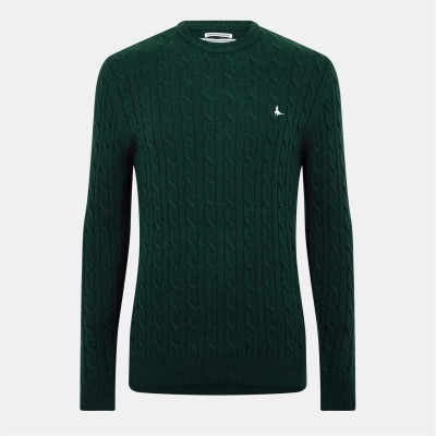 пуловер,всички,коледни,подаръци,мъжки,пуловери,jack,wills,jack,marlow,merino,wool,blend,cable,knitted,jumper,men,evergreen,marl