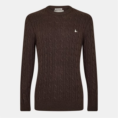 пуловер,мъжки,пуловери,jack,wills,marlow,merino,wool,blend,cable,knitted,jumper,men,black,coffee