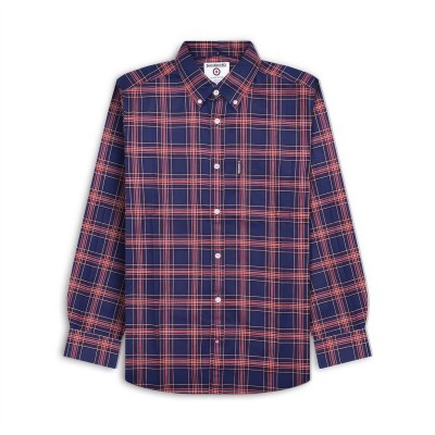 облекла,на,разпродажба,lambretta,sleeve,check,shirt,navy,red