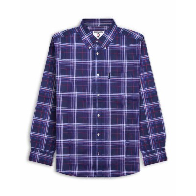 облекла,на,разпродажба,lambretta,sleeve,check,shirt,navy,blue,red