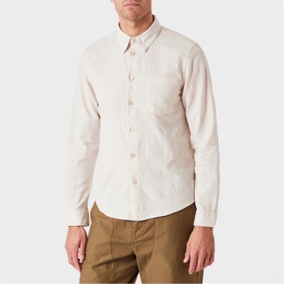 риза,облекла,на,разпродажба,мъжки,ризи,ps,paul,smith,men's,long,sleeve,plain,shirt,white,08