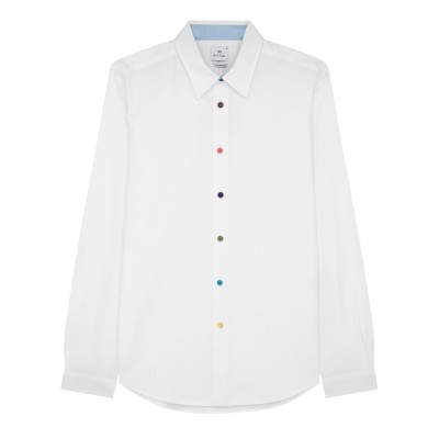 риза,облекла,на,разпродажба,мъжки,ризи,ps,paul,smith,men's,multi,button,long,sleeve,plain,shirt,white,01