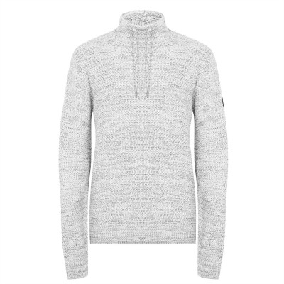 пуловер,мъжки,пуловери,firetrap,cowl,neck,knitted,jumper,grey,marl