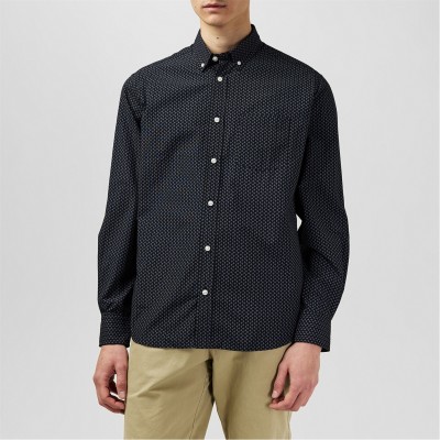мъжка,риза,с,дълъг,ръкав,fabric,classic,poplin,long,sleeve,shirt,mens,black,geo