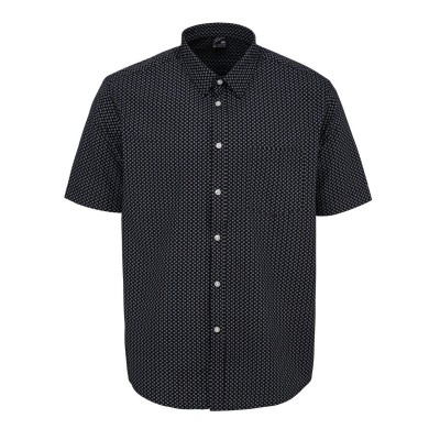 мъжка,риза,с,къс,ръкав,fabric,classic,short,sleeve,poplin,shirt,mens,black,geo