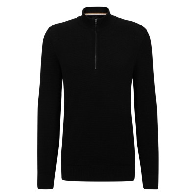 пуловер,мъжки,пуловери,boss,men,s,hbb,ebrando,black,zipped,crew,neck,jumper,black,001