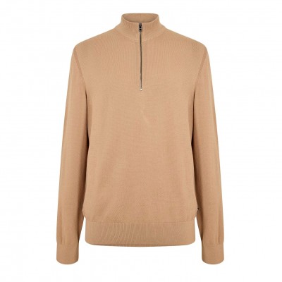 пуловер,мъжки,пуловери,boss,men's,hbb,ebrando,black,zipped,crew,neck,jumper,medium,beige