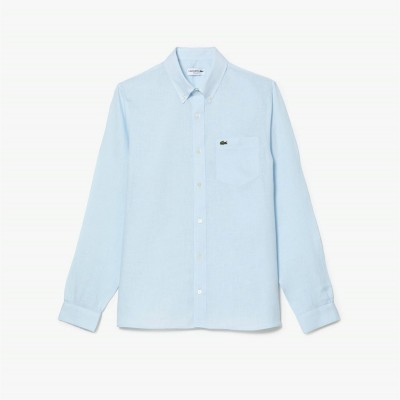 риза,с,дълъг,ръкав,мъжки,ризи,lacoste,long,sleeve,linen,shirt,blue,t01