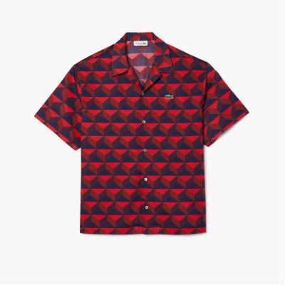 риза,с,къс,ръкав,облекла,на,разпродажба,мъжки,ризи,lacoste,short,sleeved,monogram,print,shirt,red,ikl
