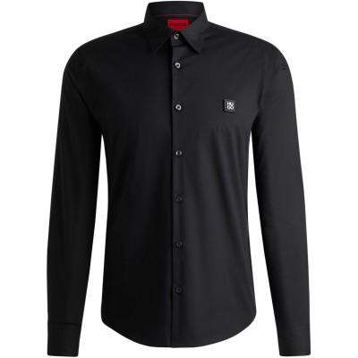 мъжки,ризи,hugo,slim,fit,logo,shirt,black,001