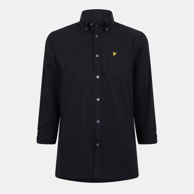 риза,облекла,на,разпродажба,lyle,and,scott,men's,long,sleeve,flannel,plain,shirt,saddle