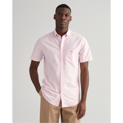 риза,с,къс,ръкав,облекла,на,разпродажба,мъжки,ризи,gant,short,sleeve,oxford,shirt,pink,662