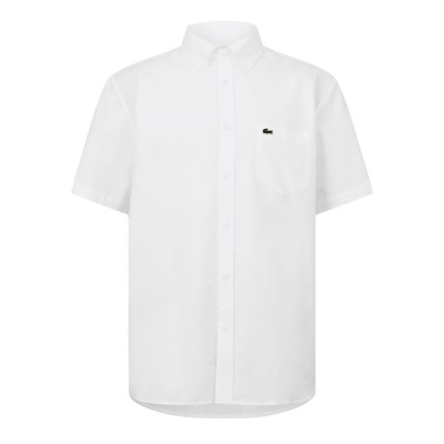 мъжка,риза,с,къс,ръкав,облекла,на,разпродажба,мъжки,ризи,lacoste,short,sleeve,oxford,shirt,mens,white,001